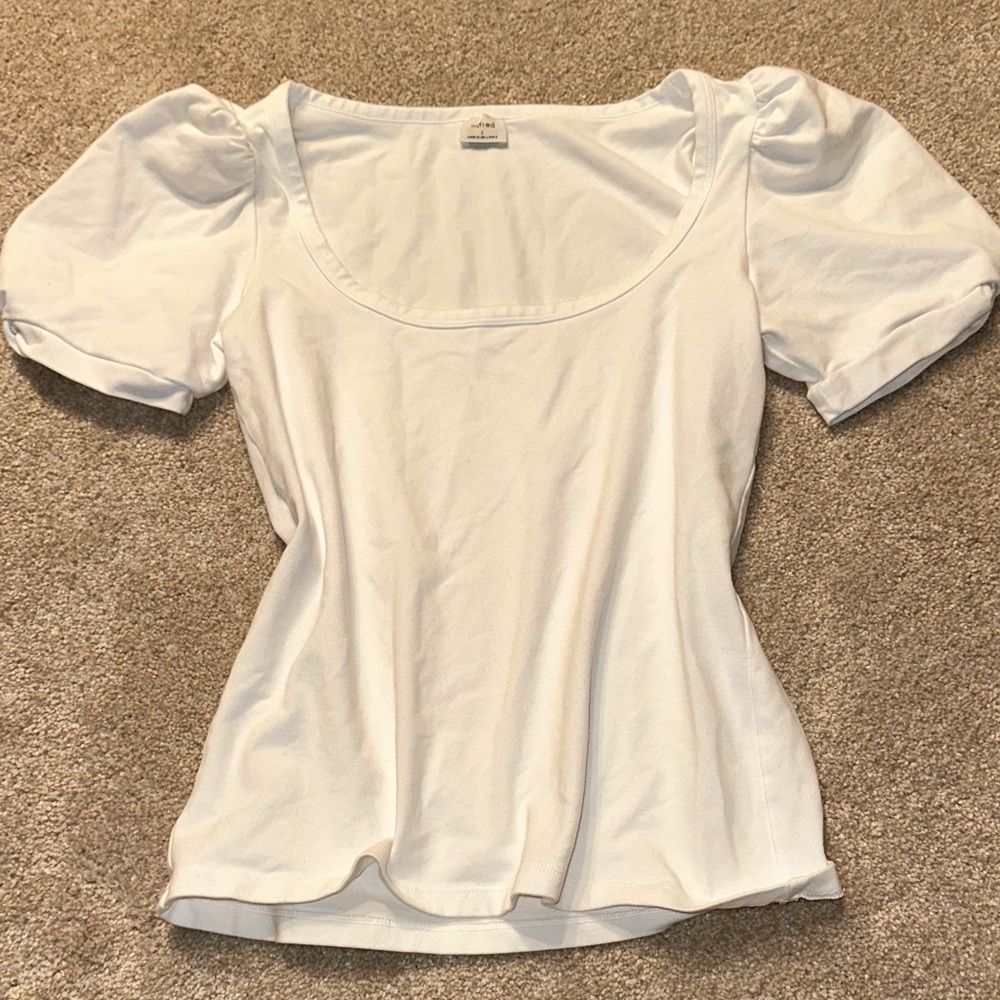Aritzia Wilfred White Puff Sleeve Women's Top